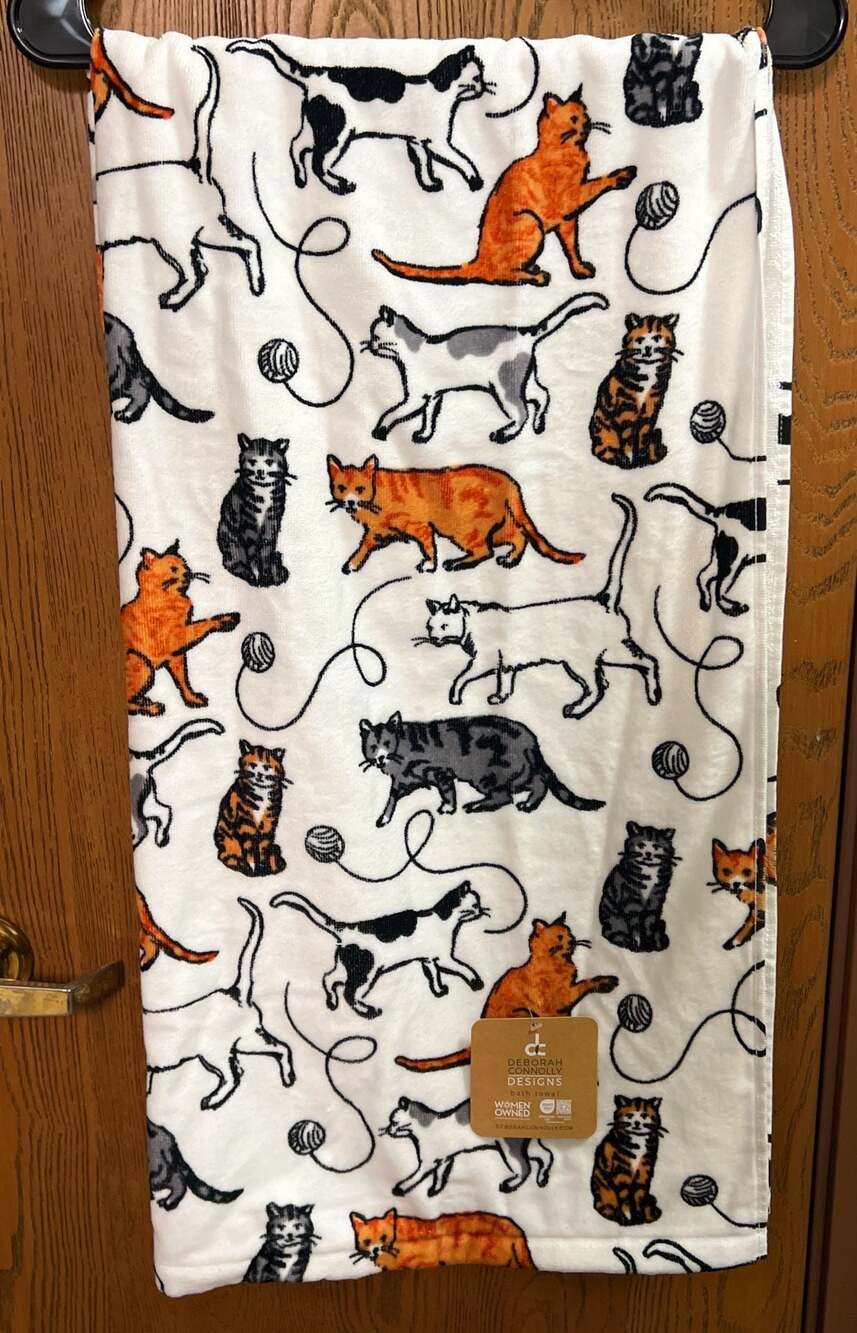 Deborah Connolly Designs Cat Pattern Bath Towel